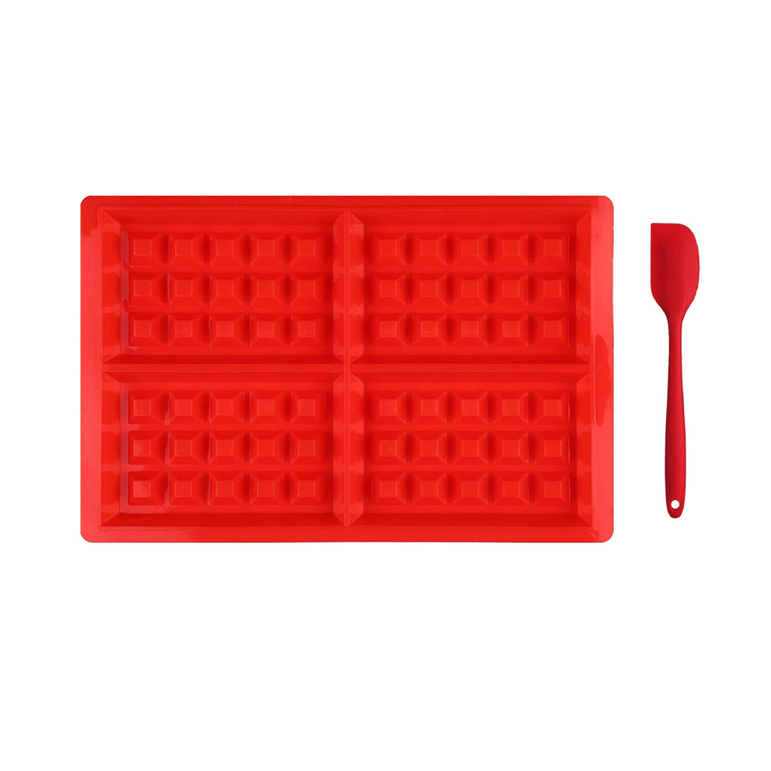 Molde Silicona Waffles Rectangular + Brocha