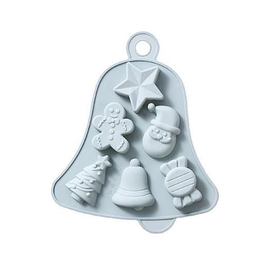 Molde Silicona Navidad Campana x6cav