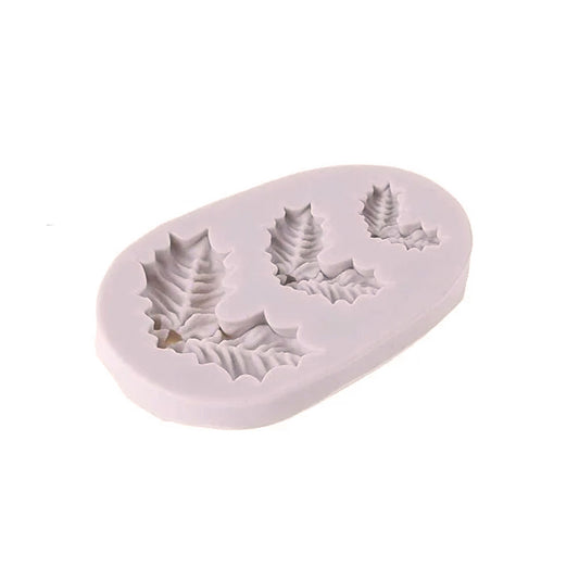 Molde Silicona Hoja de Navidad x3cav
