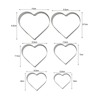 Set Cortador Metálico Corazón x6und