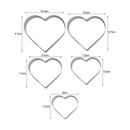 Set Cortador Metálico Corazón x5und