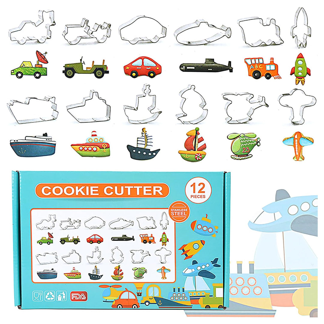 Set Cortadores Metálicos Medios de Transporte x12und