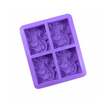 Molde Silicona Jabón Rectangular Arabesco x4cav