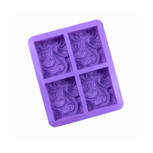 Molde Silicona Jabón Rectangular Arabesco x4cav