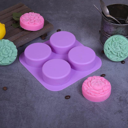 Molde Silicona Jabón Flores x4cav