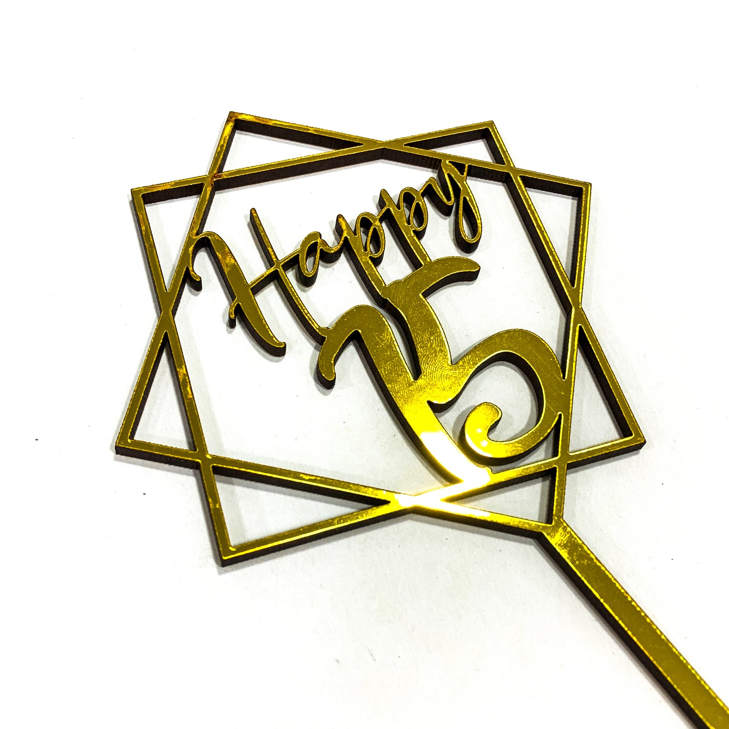 Topper Happy 15 Pequeño Dorado REF: M15PD004