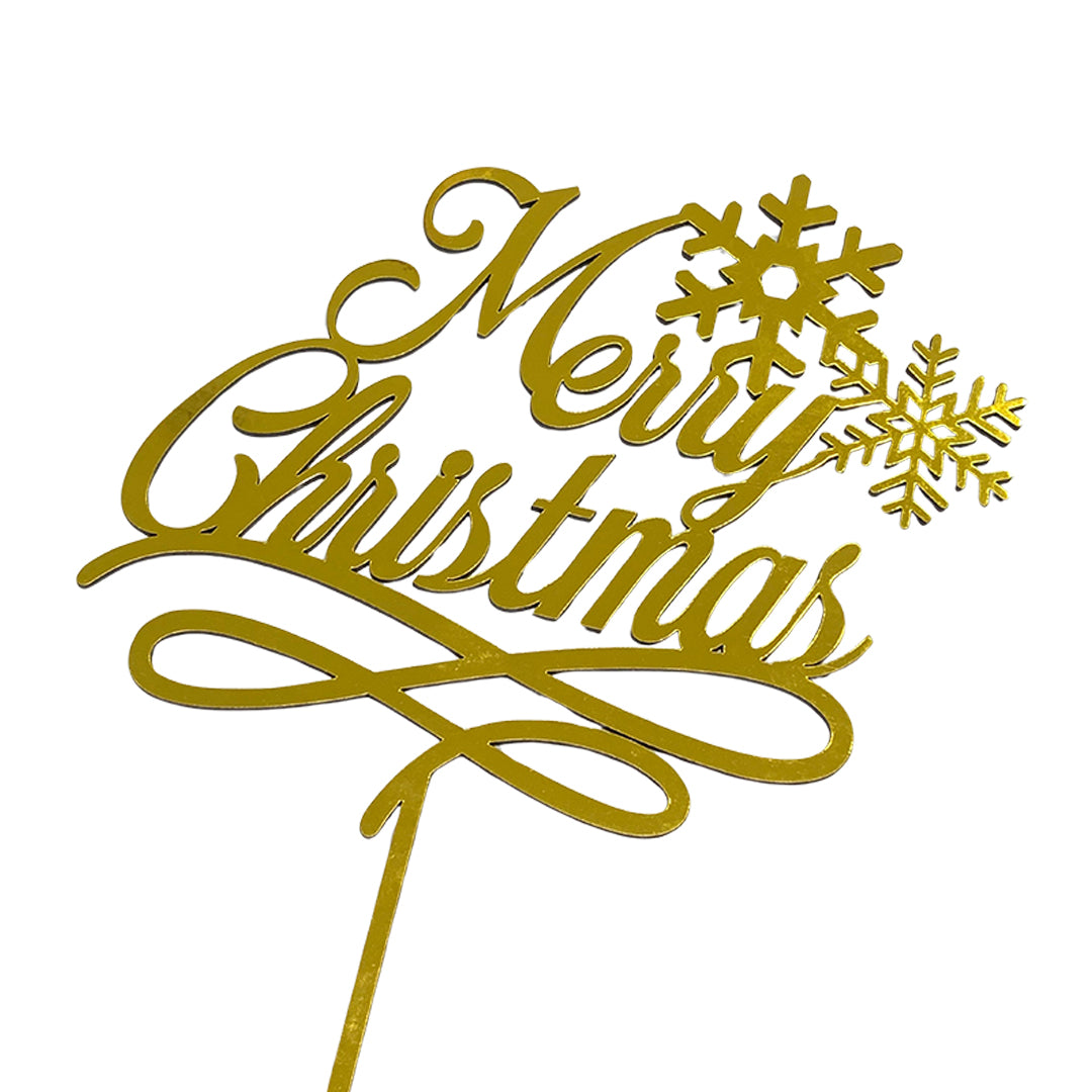 Topper Merry Christmas Copitos Grande Dorado