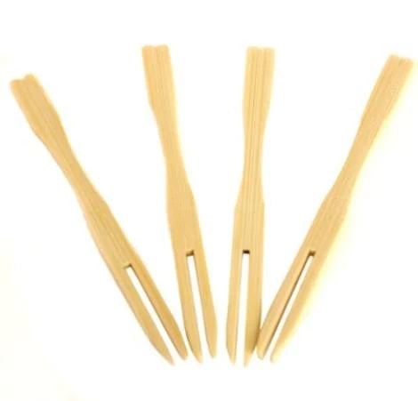 Pincho Tenedor Bambú 9cm x100und