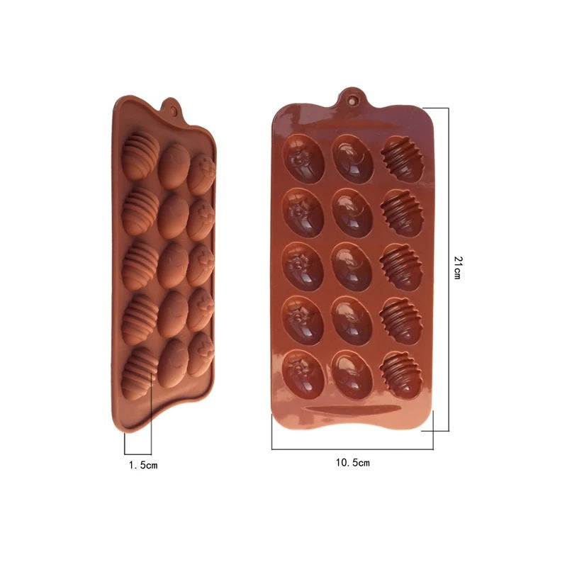Molde Silicona Huevos Decorados x15cav