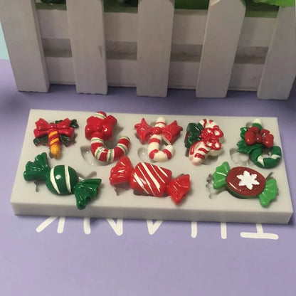 Molde Silicona Figuras Navideñas x8cav