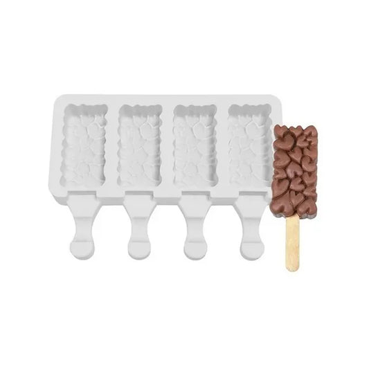 Molde Silicona Paleta Corazones x4cav