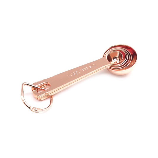 Set Cucharas Medidoras Metálicas Oro Rosa x6und