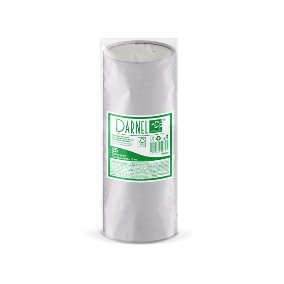 Tapa para Contenedor 8 y 12onz Darnel Naturals x25und