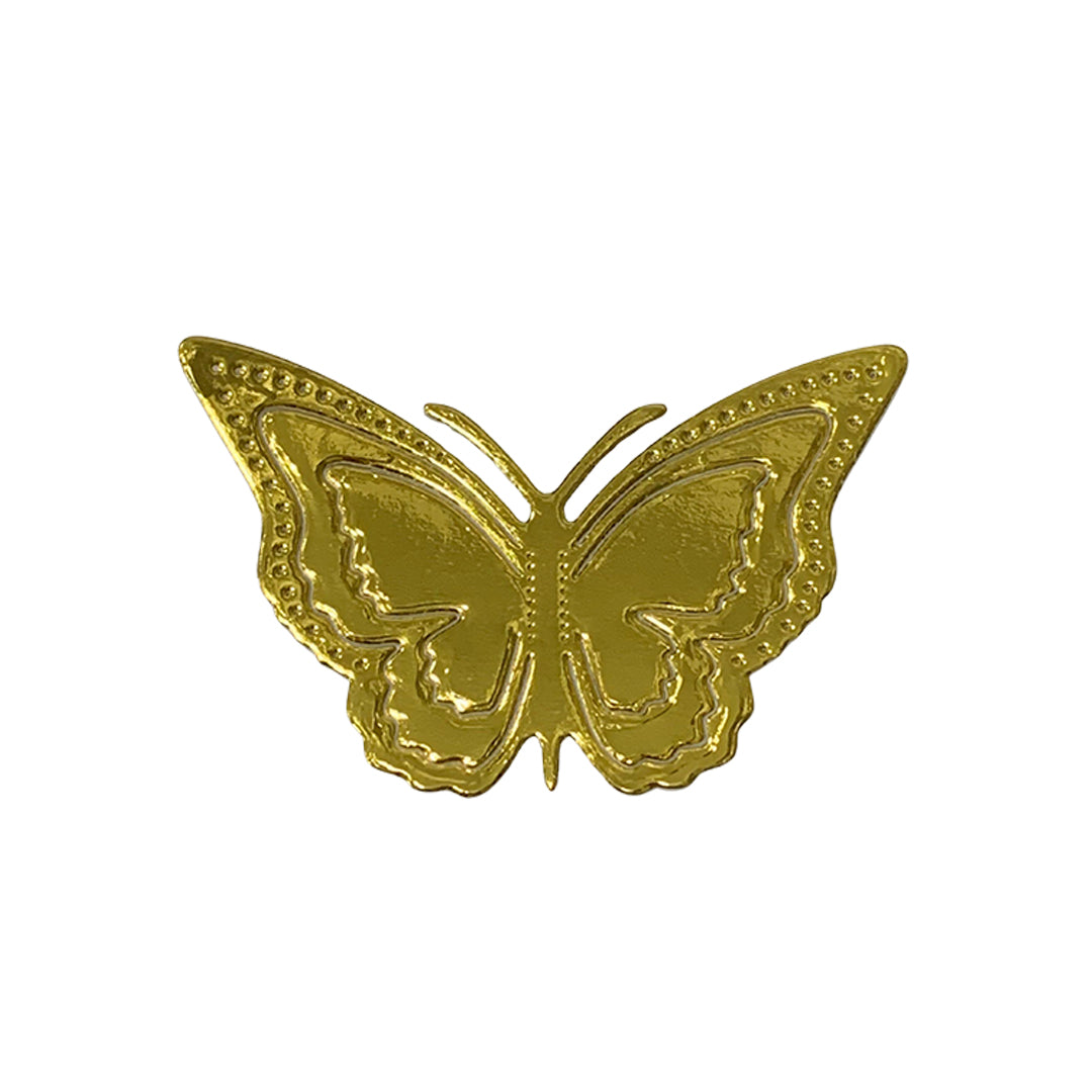Aplique Mariposa 3D Dorado x12und
