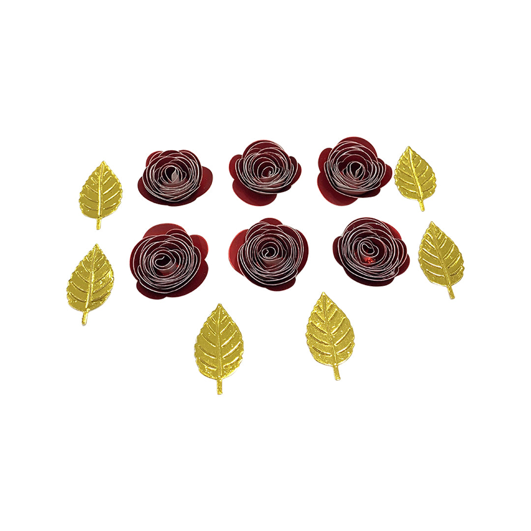 Aplique Rosas y Hojas x6und
