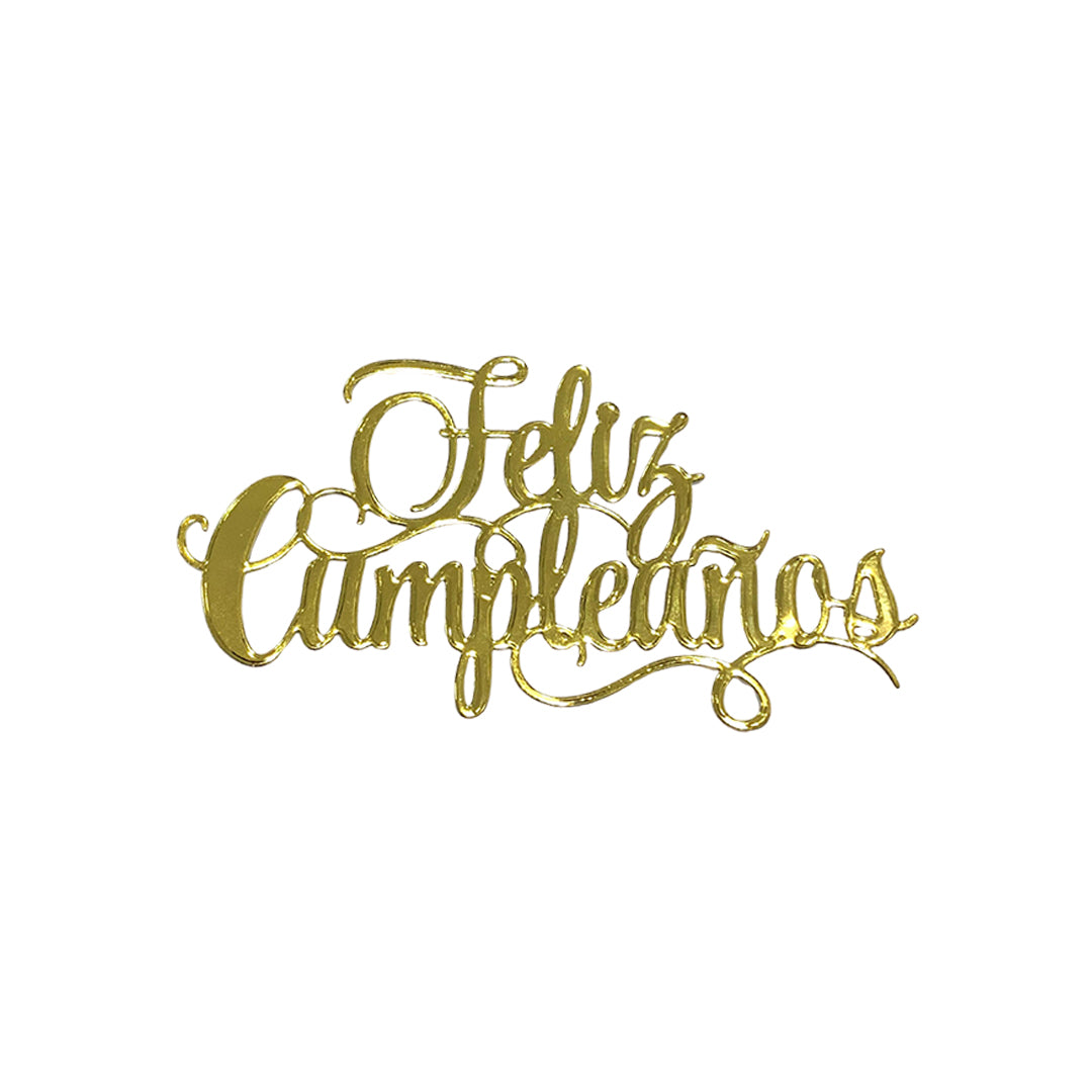Aplique Feliz Cumpleaños Dorado Ref.36 x6und