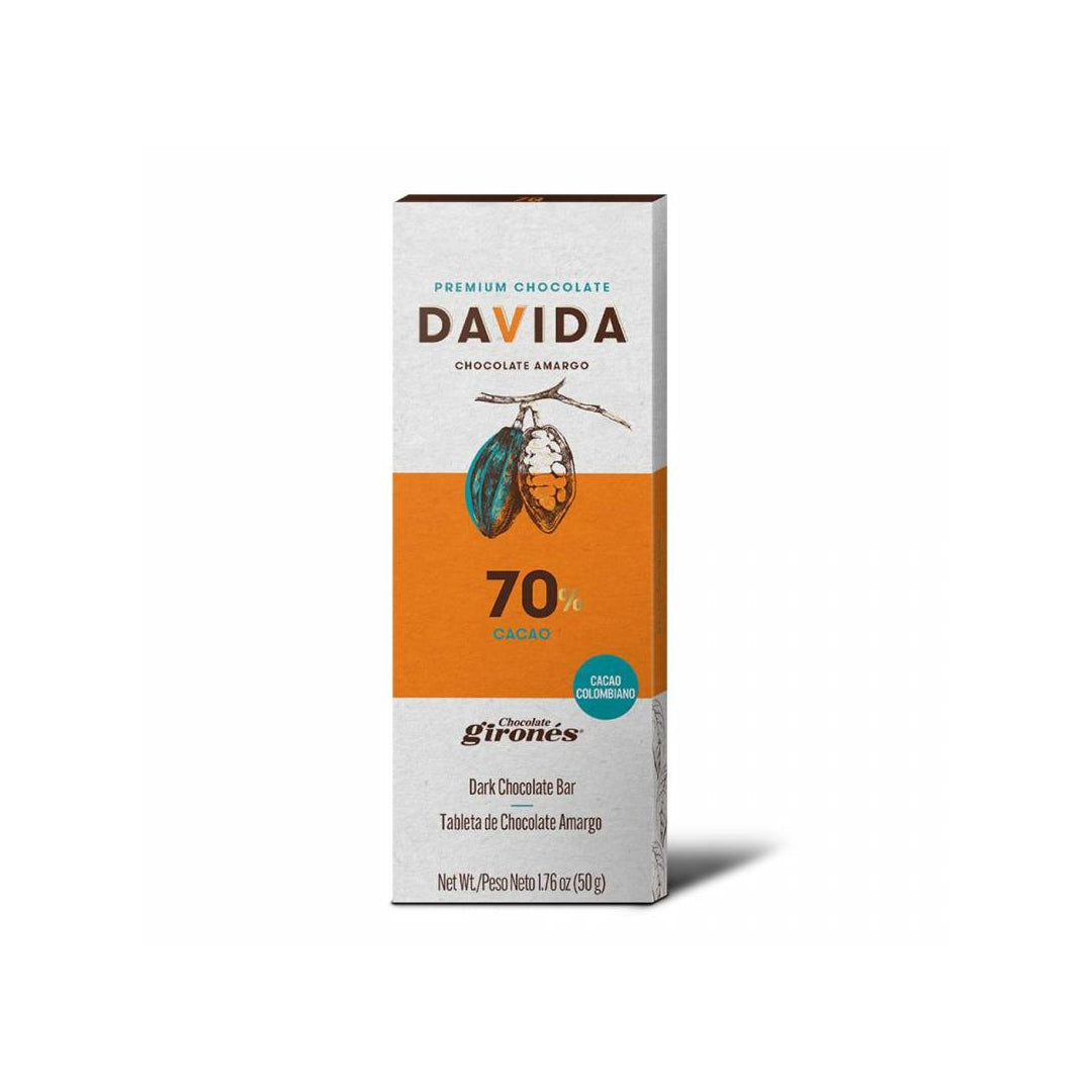 Barra de Chocolate Davida 70% x50gr