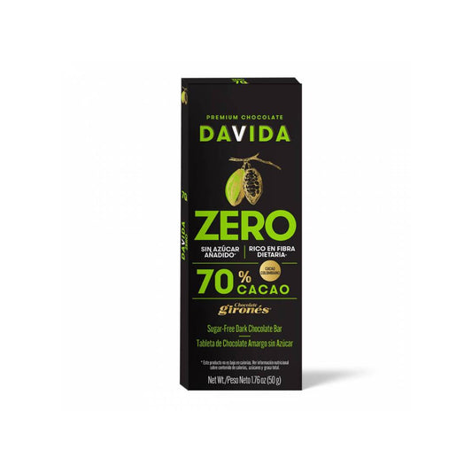 Barra de Chocolate Zero Davida 70% x50gr