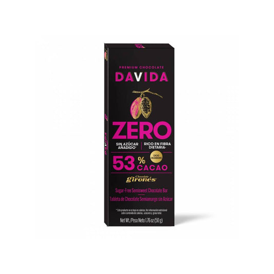 Barra de Chocolate Zero Davida 53% x50gr