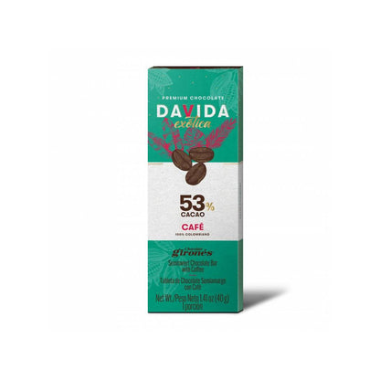 Barra de Chocolate Davida Café 53% x40gr