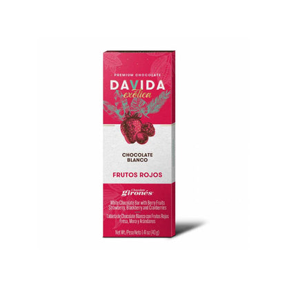 Barra de Chocolate Blanco Davida Frutos Rojos x40gr