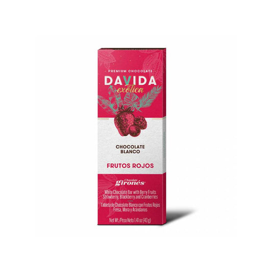 Barra de Chocolate Blanco Davida Frutos Rojos x40gr