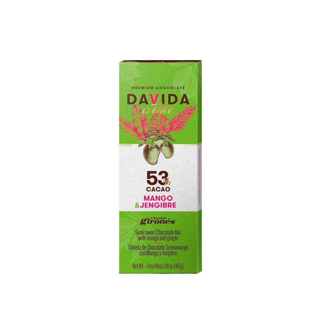 Barra de Chocolate Davida Mango & Jengibre 53% x40gr