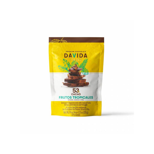 Trozos de Chocolate Davida Frutos Tropicales 53% x120gr