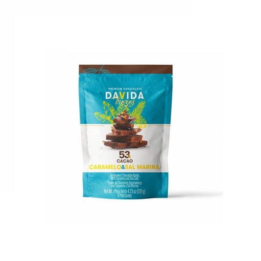 Trozos de Chocolate Davida Caramelo & Sal Marina 53% x120gr