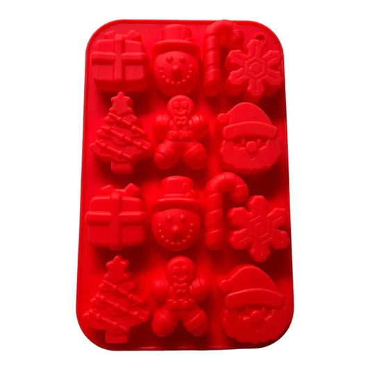 Molde Silicona Postre Navidad x12cav