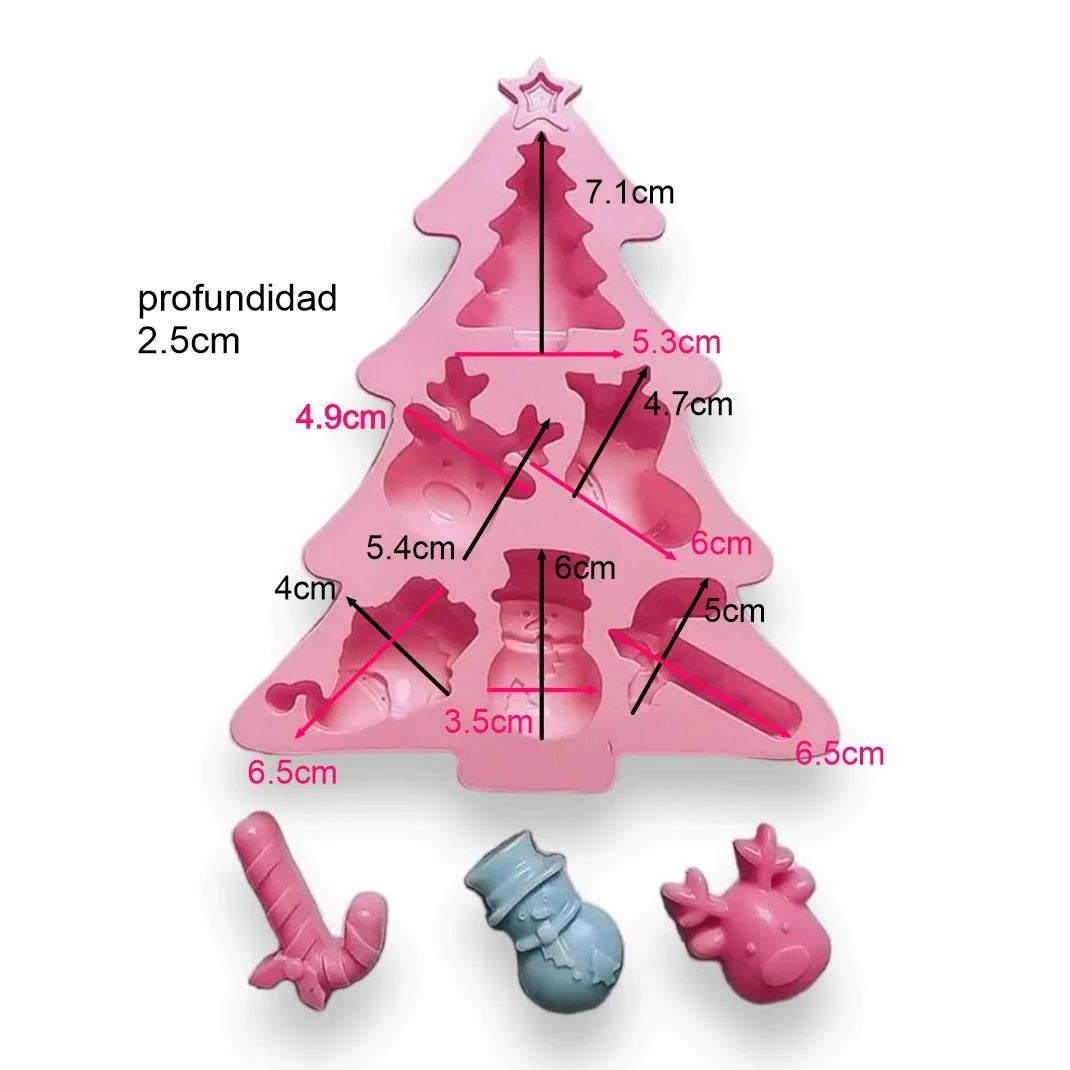 Molde Silicona Postre Navidad x6cav