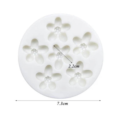 Molde Silicona Flores Funky x6cav