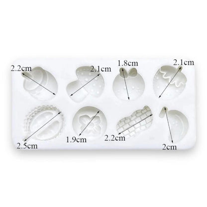 Molde Silicona Mini Frutas y Vegetales x8cav