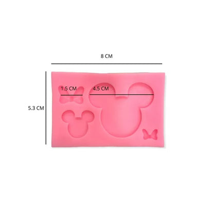 Molde Silicona Silueta Mickey y Minnie x4cav