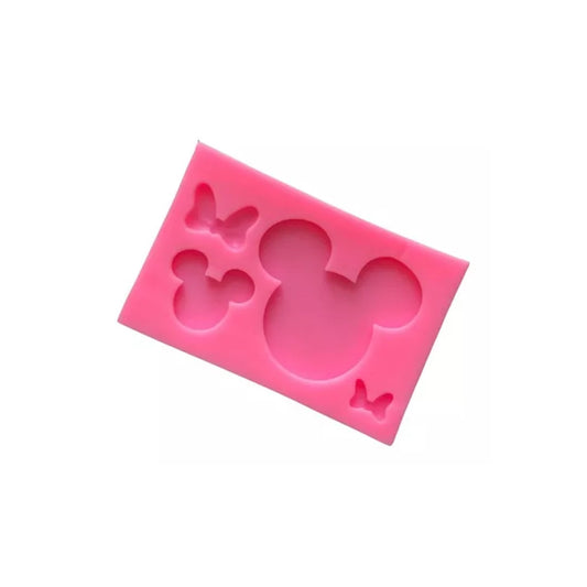 Molde Silicona Silueta Mickey y Minnie x4cav