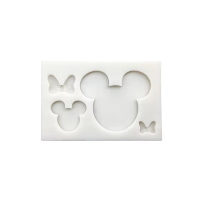 Molde Silicona Silueta Mickey y Minnie x4cav