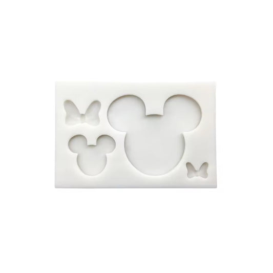 Molde Silicona Silueta Mickey y Minnie x4cav