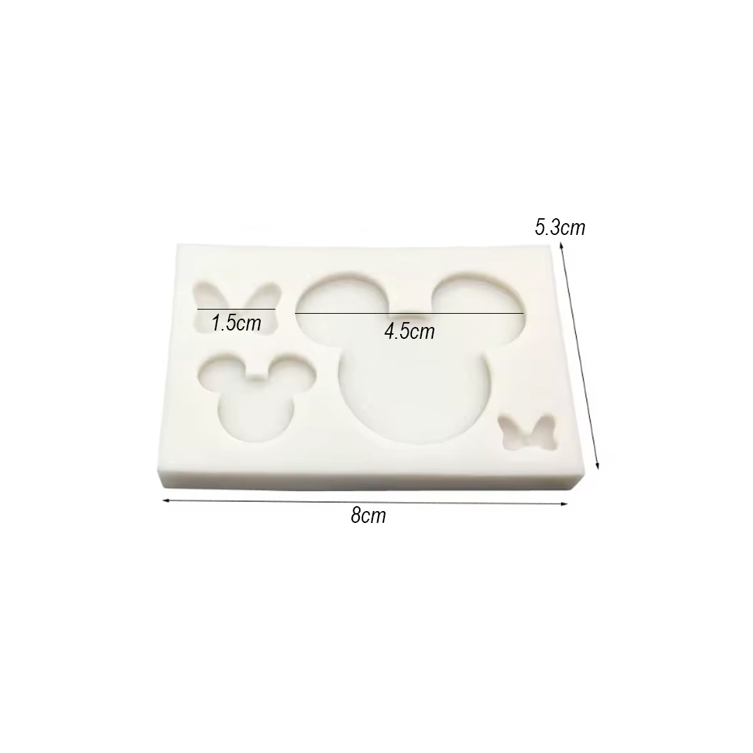 Molde Silicona Silueta Mickey y Minnie x4cav