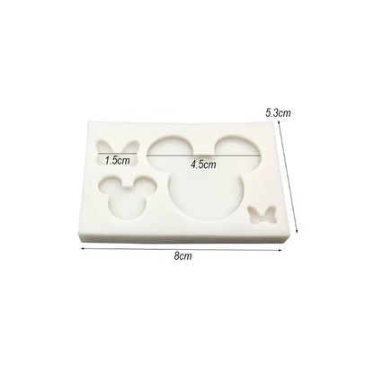 Molde Silicona Silueta Mickey y Minnie x4cav