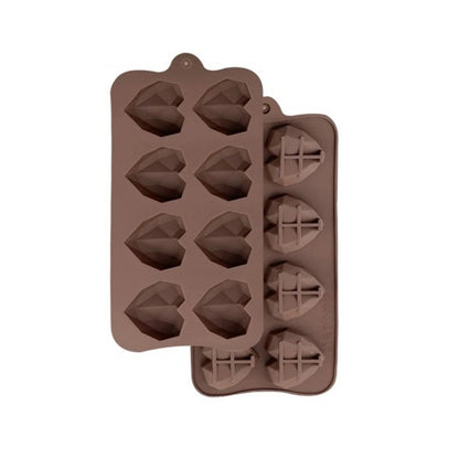 Molde Silicona Corazón Prisma x8cav