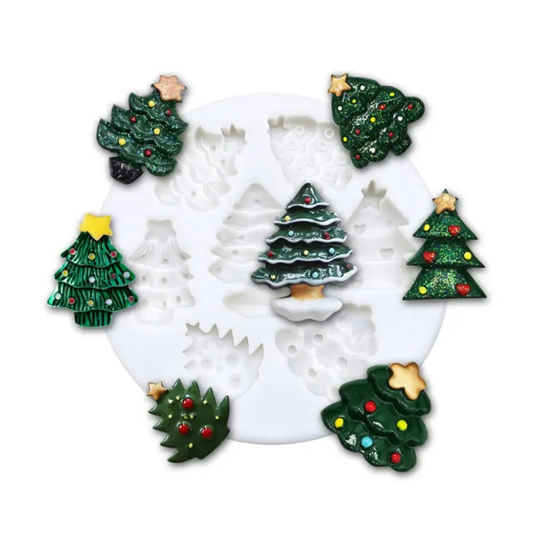 Molde Silicona Mini Árboles de Navidad x7cav