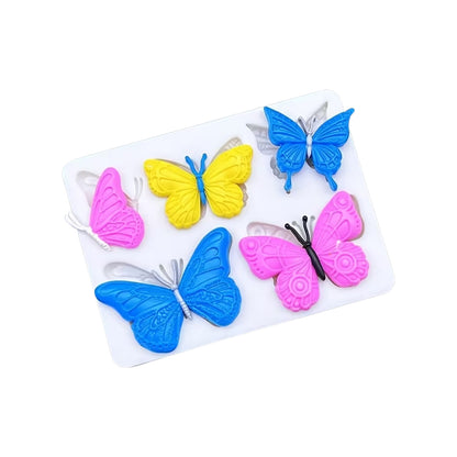 Molde Silicona Mariposas x5cav