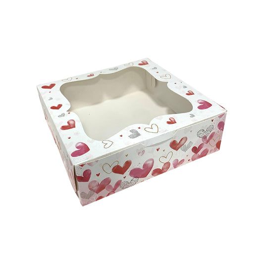 Caja Pie Corazones 18x18x6cm x1und