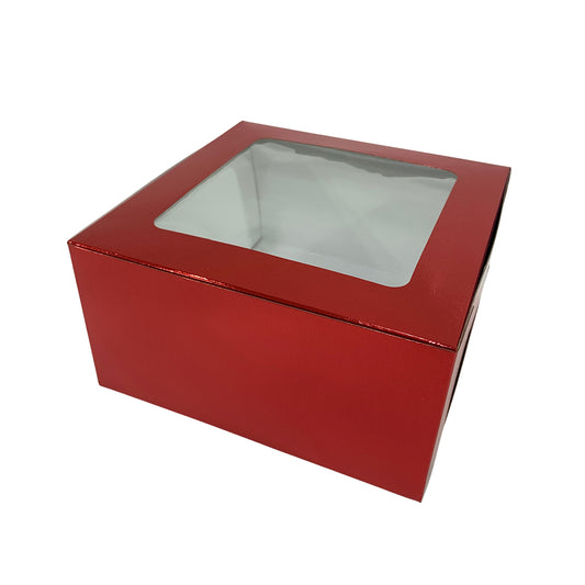 Caja Metalizada con Ventana 17x17x8cm