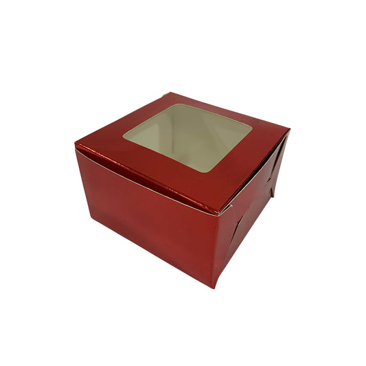 Caja Metalizada con Ventana 9x9x5cm
