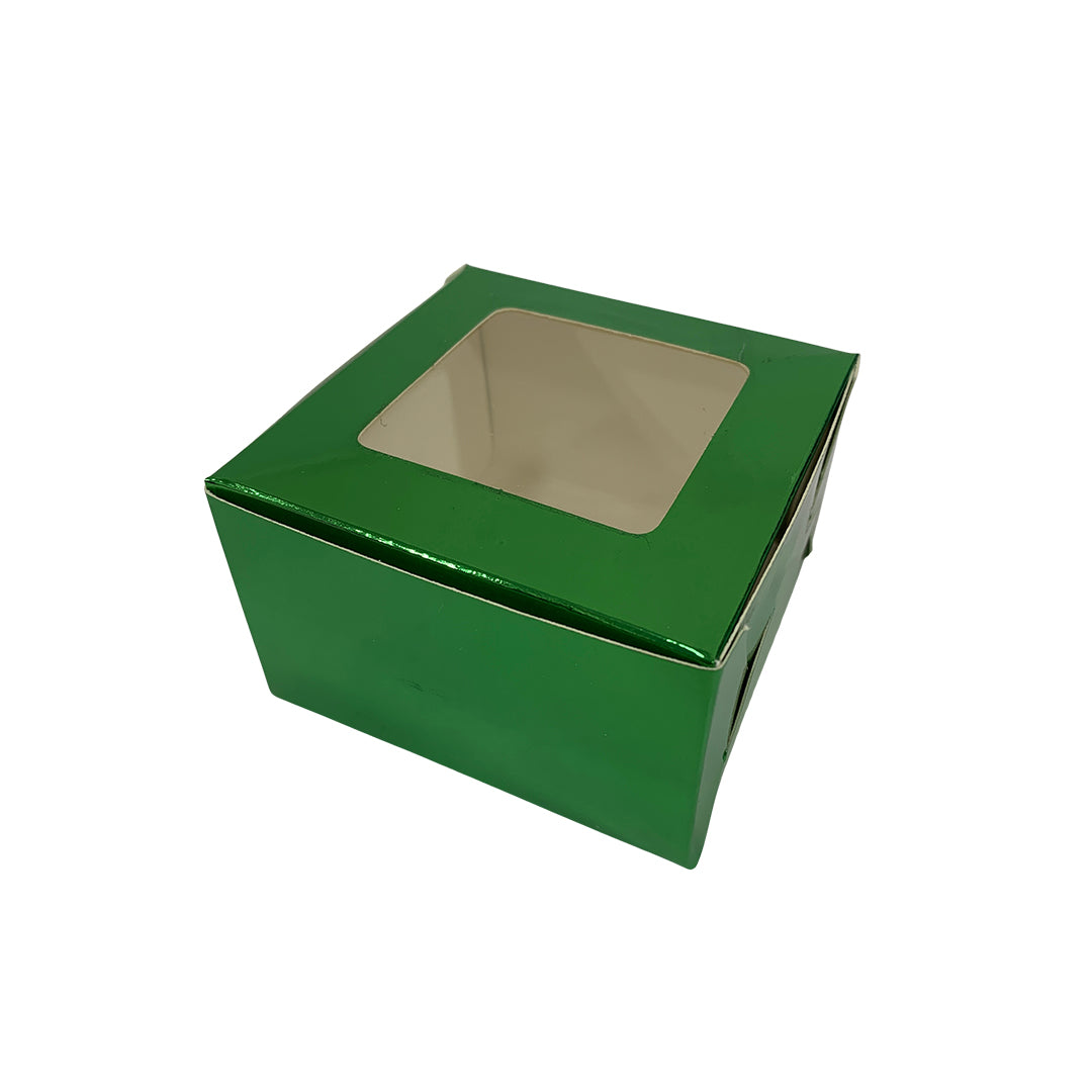 Caja Metalizada con Ventana 9x9x5cm