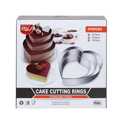 Set Cortadores Pastel Corazón x3und