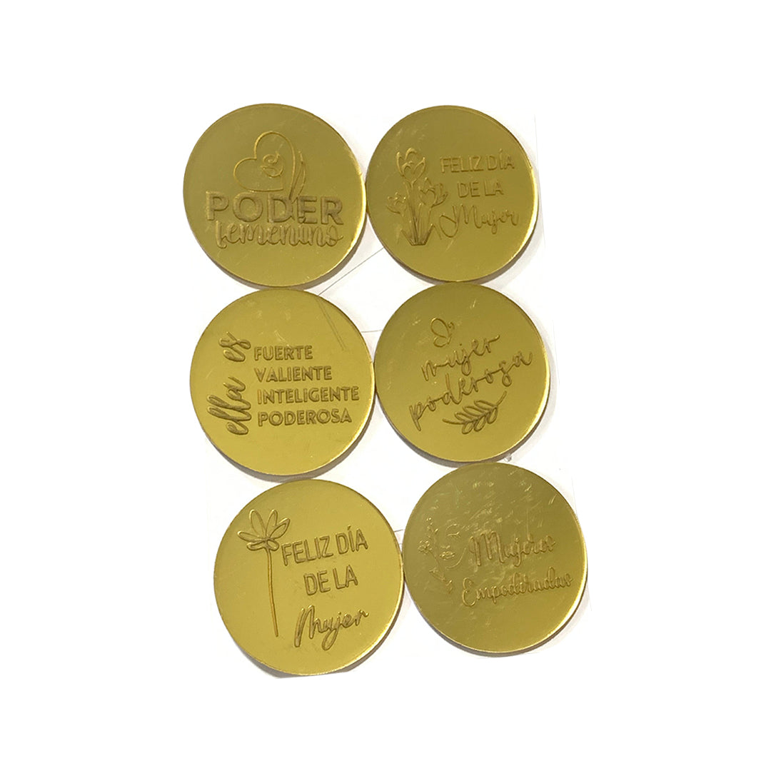 Moneda Acrílica Día de la Mujer x6und