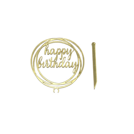 Topper Happy Birthday Dorado Mini REF: R2-8