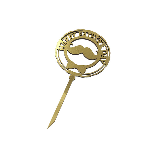 Topper Father's Day Bigote Pequeño Dorado REF: P2-8